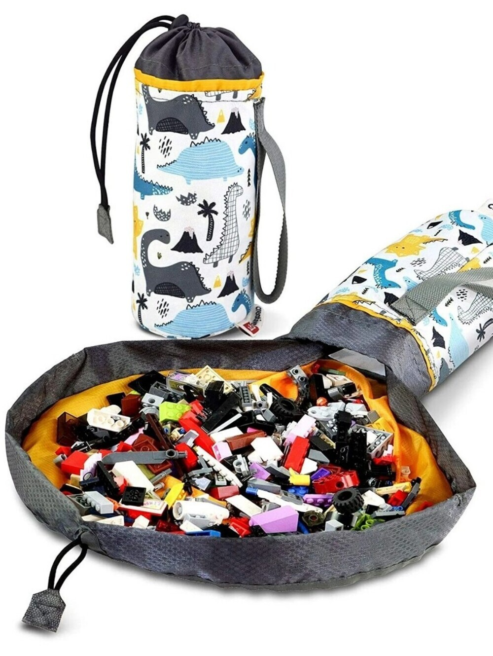 Creative QT Dinosaur Print Pouch in White and Blue